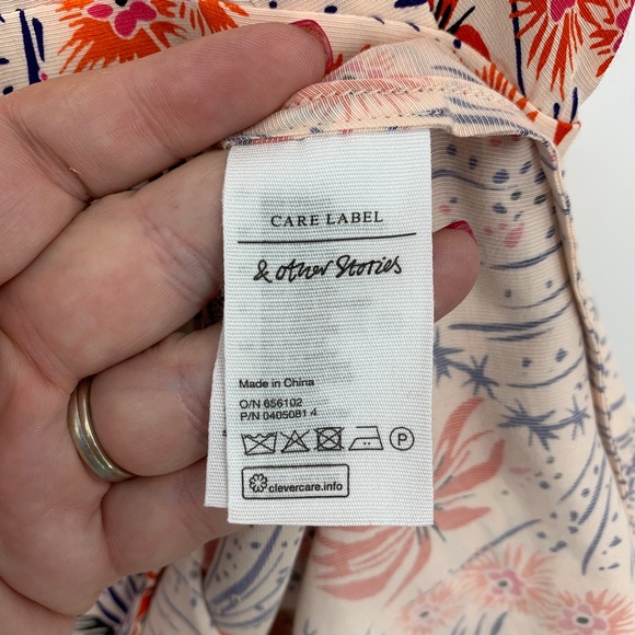 & Other Stories Palm Abstract Floral Print Mini Dress Sz 4 - Picture 10 of 14